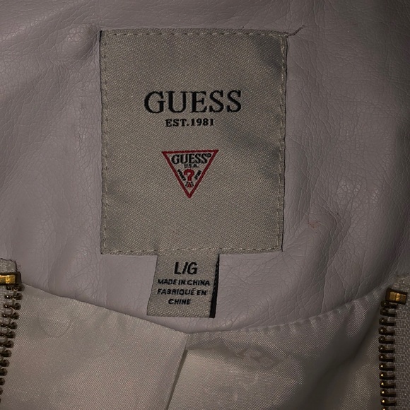 Guess White leather jacket NWOT - Picture 3 of 3